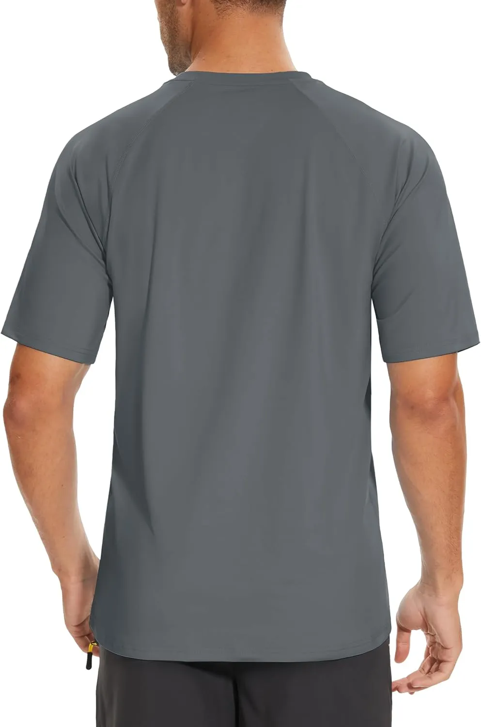 KEFITEVD Men‘s UPF 80  Swim Shirts Short Sleeve UV SPF Shirts Quick Dry Rashguard Sun Shirts Lightweight Workout T-Shirts