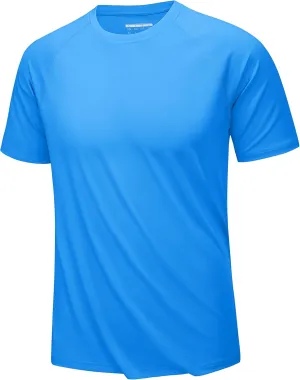KEFITEVD Men‘s UPF 80  Swim Shirts Short Sleeve UV SPF Shirts Quick Dry Rashguard Sun Shirts Lightweight Workout T-Shirts