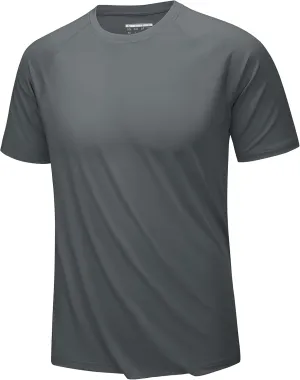 KEFITEVD Men‘s UPF 80  Swim Shirts Short Sleeve UV SPF Shirts Quick Dry Rashguard Sun Shirts Lightweight Workout T-Shirts