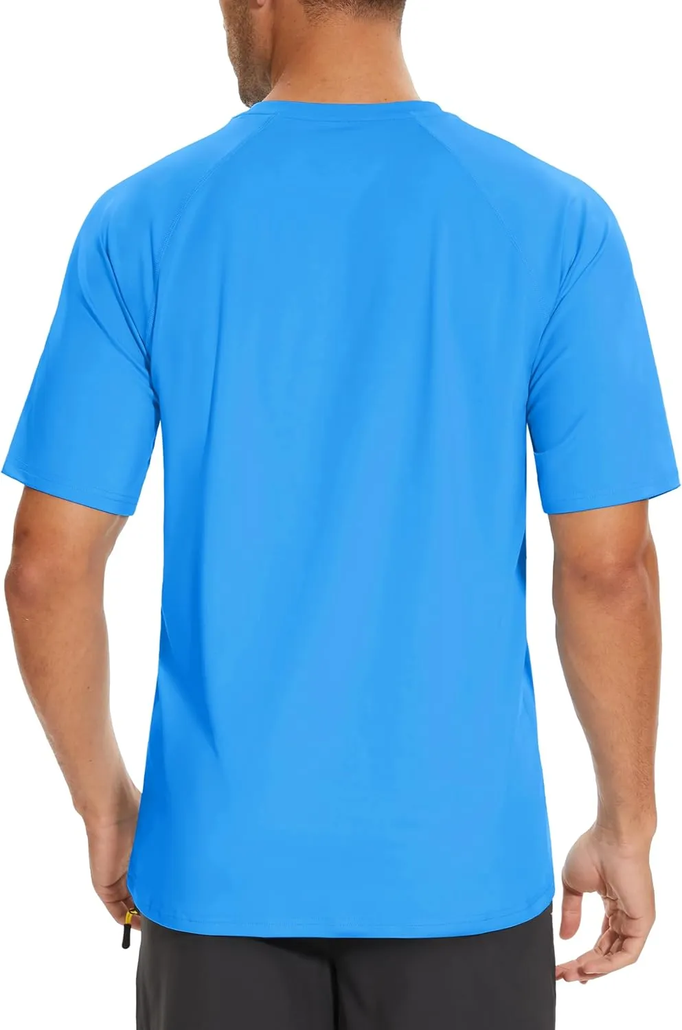 KEFITEVD Men‘s UPF 80  Swim Shirts Short Sleeve UV SPF Shirts Quick Dry Rashguard Sun Shirts Lightweight Workout T-Shirts