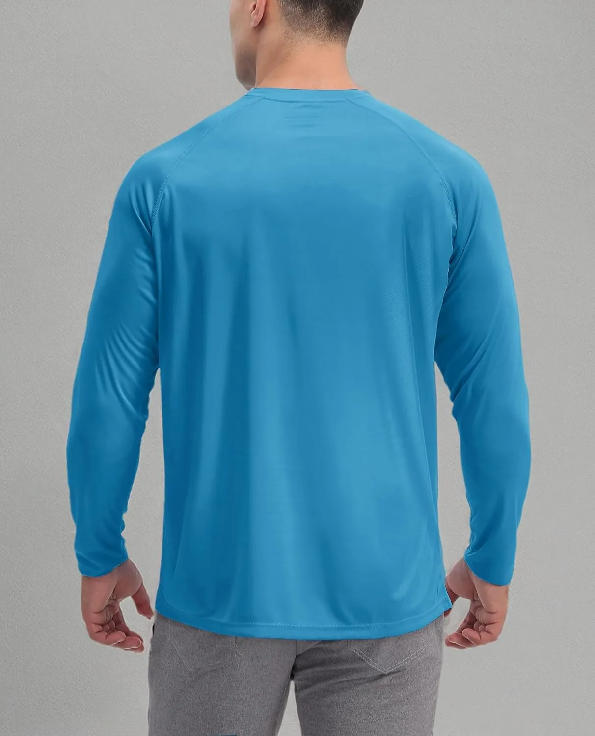 KEFITEVD Men's UV Sun Protection UPF 50  Shirts Long Sleeve Rash Guard Workout Quick Dry Shirt for Hiking Fishing Swimming