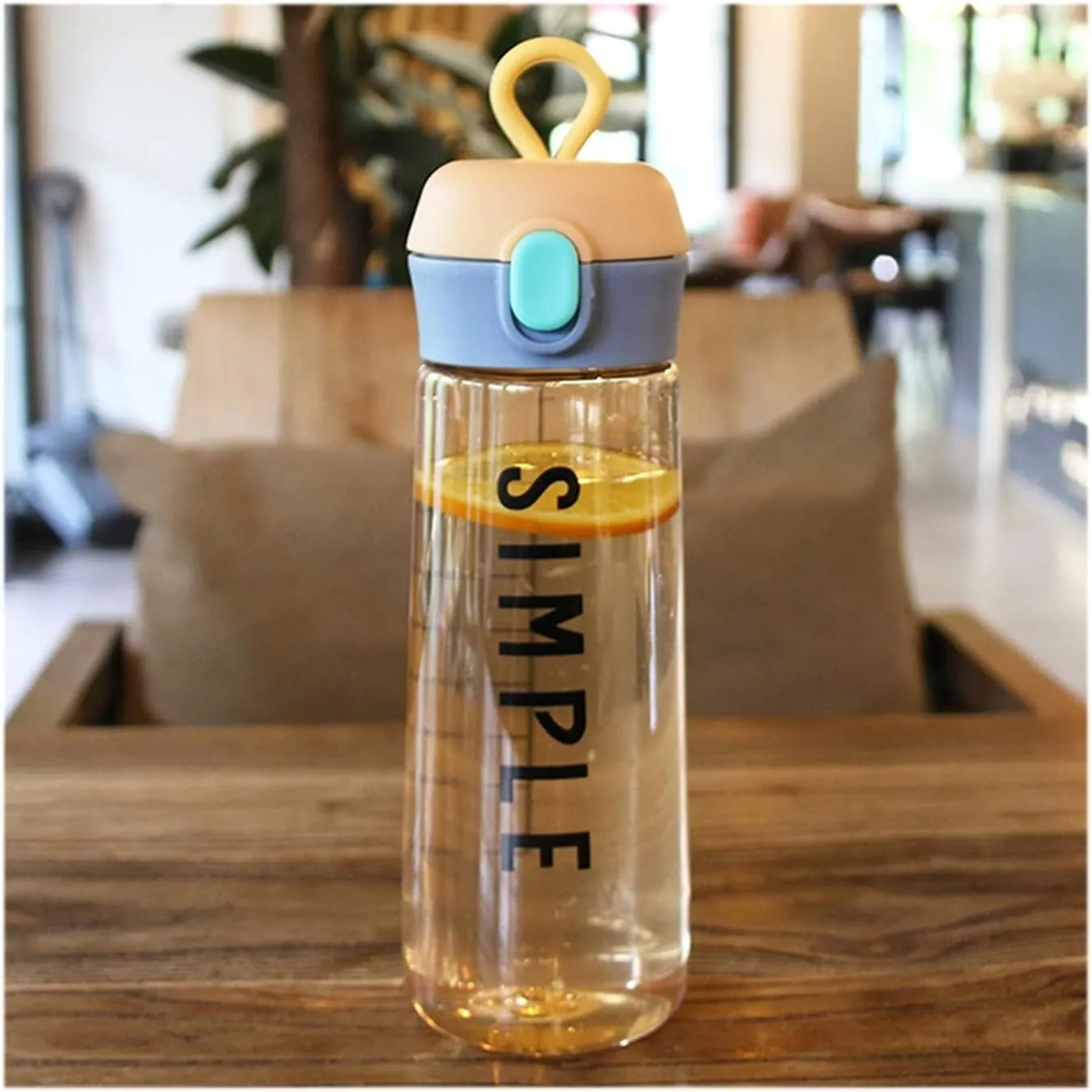 kettles 16.9 oz Simple Plastic Water Bottle with Spring-Loaded Dust Cap,Reusable Sports bottles for Women Men Kids,Clear,Medium canteen(D)