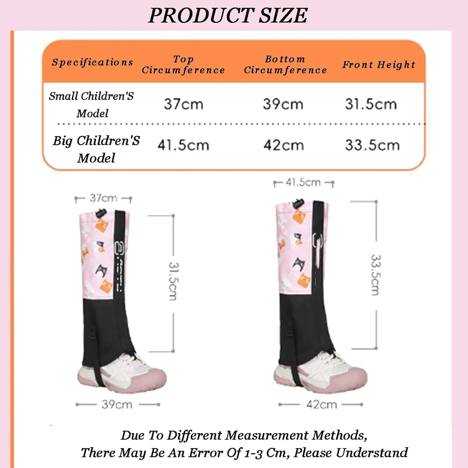 Kids Gaiters,Hiking Leg Gaiters,Lower Legs Guards,Adjustable Leg Cover,Waterproof Nylon Cloth for Climbing Cycling Home Gardening