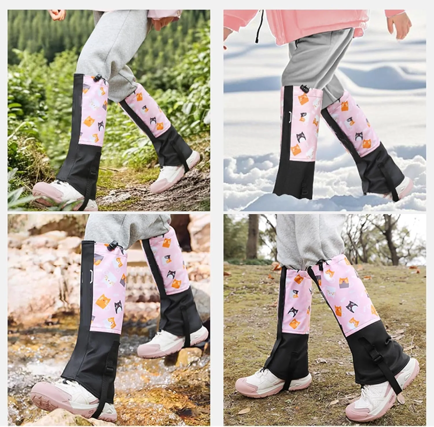 Kids Gaiters,Hiking Leg Gaiters,Lower Legs Guards,Adjustable Leg Cover,Waterproof Nylon Cloth for Climbing Cycling Home Gardening