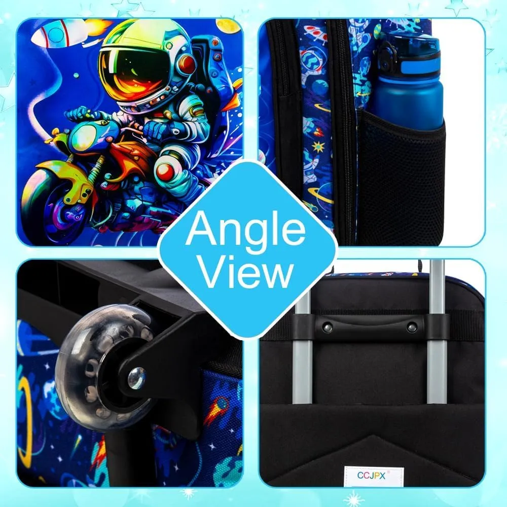 Kids Luggage for Boys, Water Resistant Rolling Suitcase, Cool Astronauts Travel Carry on for Elementary Preschool Toddler