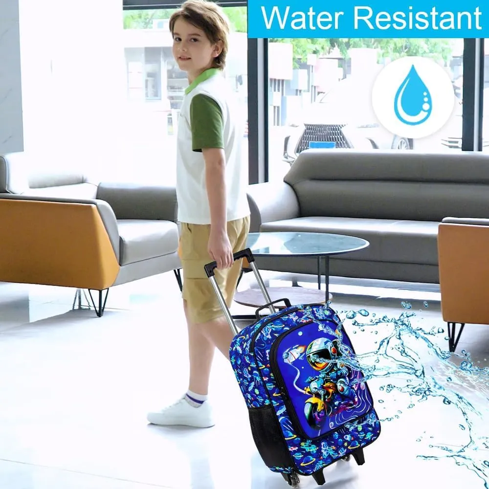 Kids Luggage for Boys, Water Resistant Rolling Suitcase, Cool Astronauts Travel Carry on for Elementary Preschool Toddler