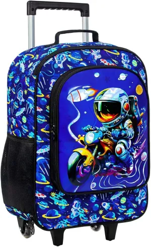 Kids Luggage for Boys, Water Resistant Rolling Suitcase, Cool Astronauts Travel Carry on for Elementary Preschool Toddler