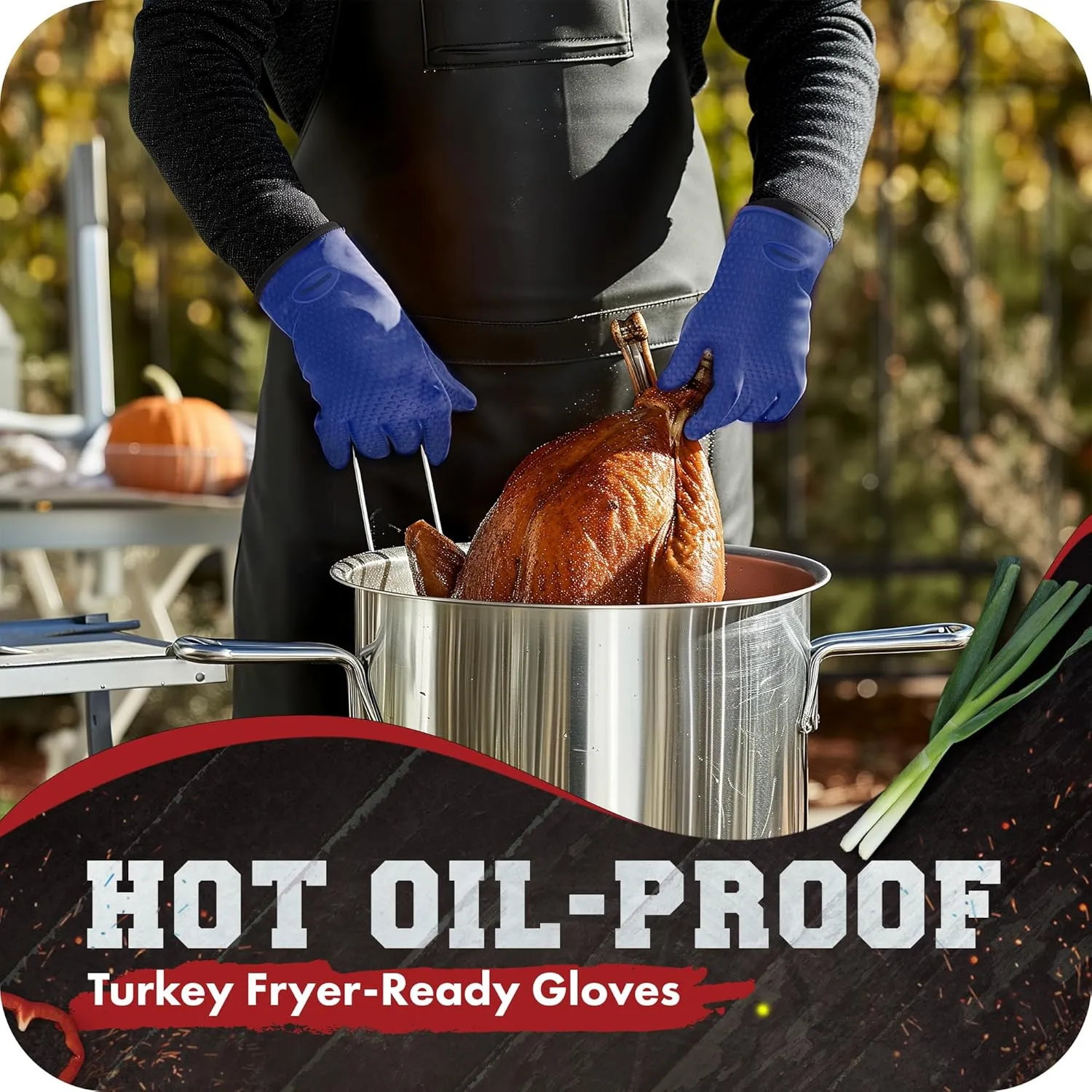 KITCHEN PERFECTION Silicone Smoker Oven Gloves -Extreme Heat Resistant Bbq Gloves -Handle Hot Food Right on Your Smoker Grill Fryer Pit|Waterproof Oven Mitts Grill Gloves |Superior Value Set 3 Bonuses