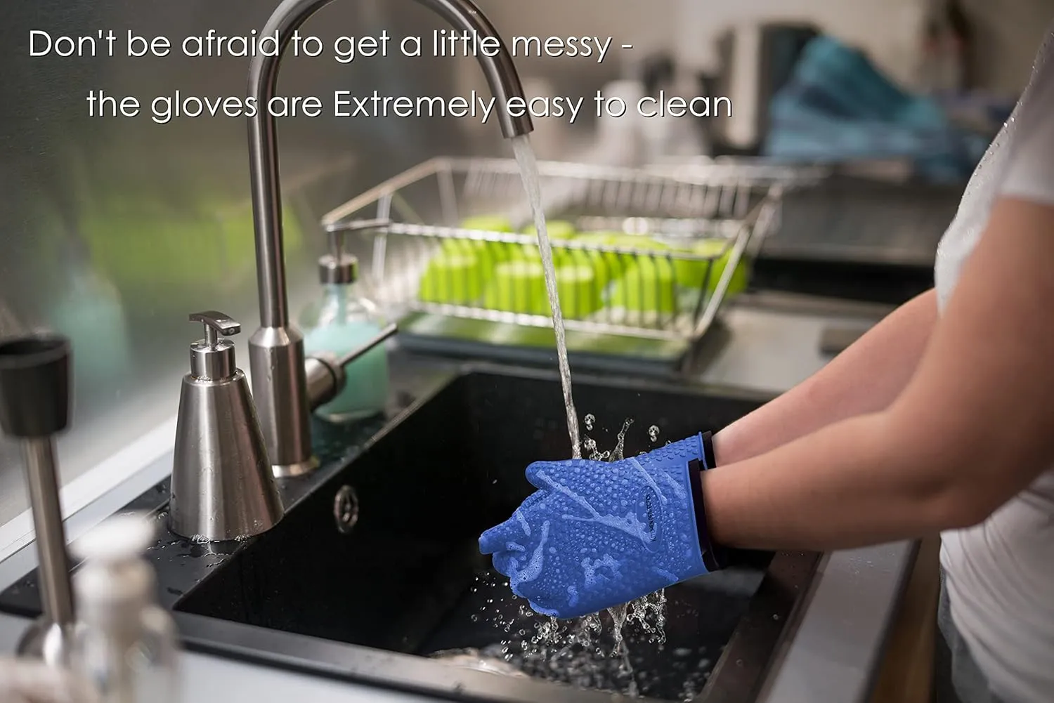 KITCHEN PERFECTION Silicone Smoker Oven Gloves -Extreme Heat Resistant BBQ Gloves -Handle Hot Food Right on Your Smoker Grill Fryer Pit|Waterproof Oven Mitts Grill Gloves |Superior Value Set 3 Bonuses