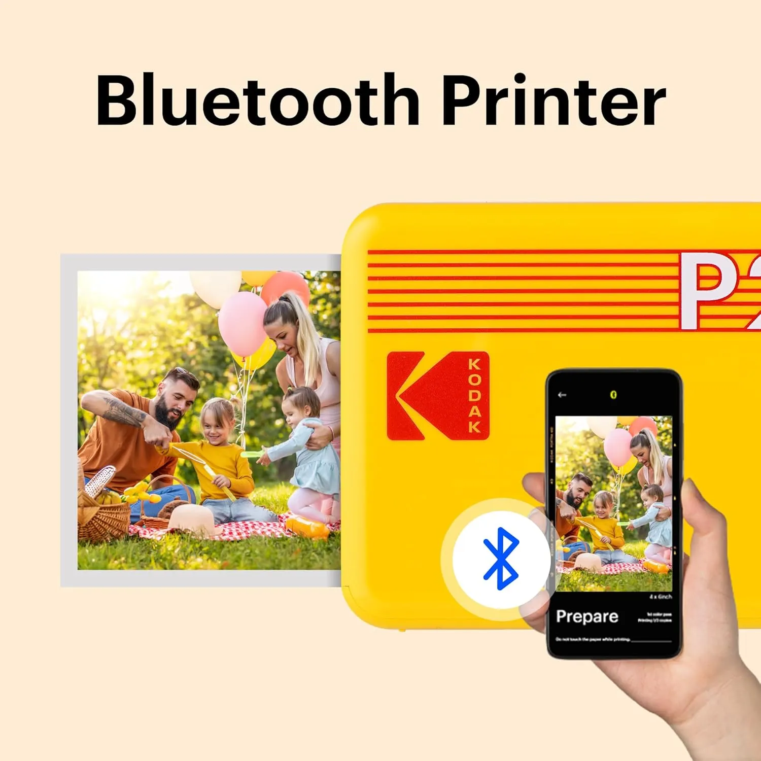 KODAK Mini 2 Retro 4PASS Portable Photo Printer, 2.1x3.4 inches, 68 Sheets Bundle, White