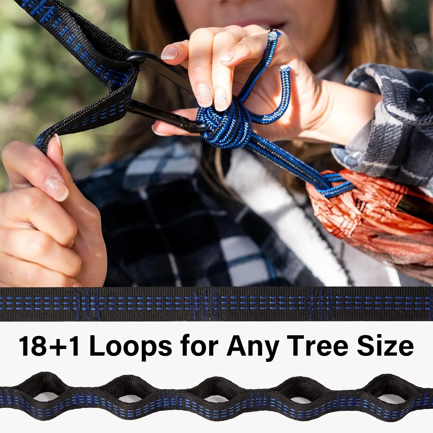 Kootek Camping Hammock 500 lbs Capacity, Portable Hammocks with Tree Straps & Attached Carry Bag, Camping Essentials Gear, Perfect for Outside Indoor Hiking Beach Backpack Travel