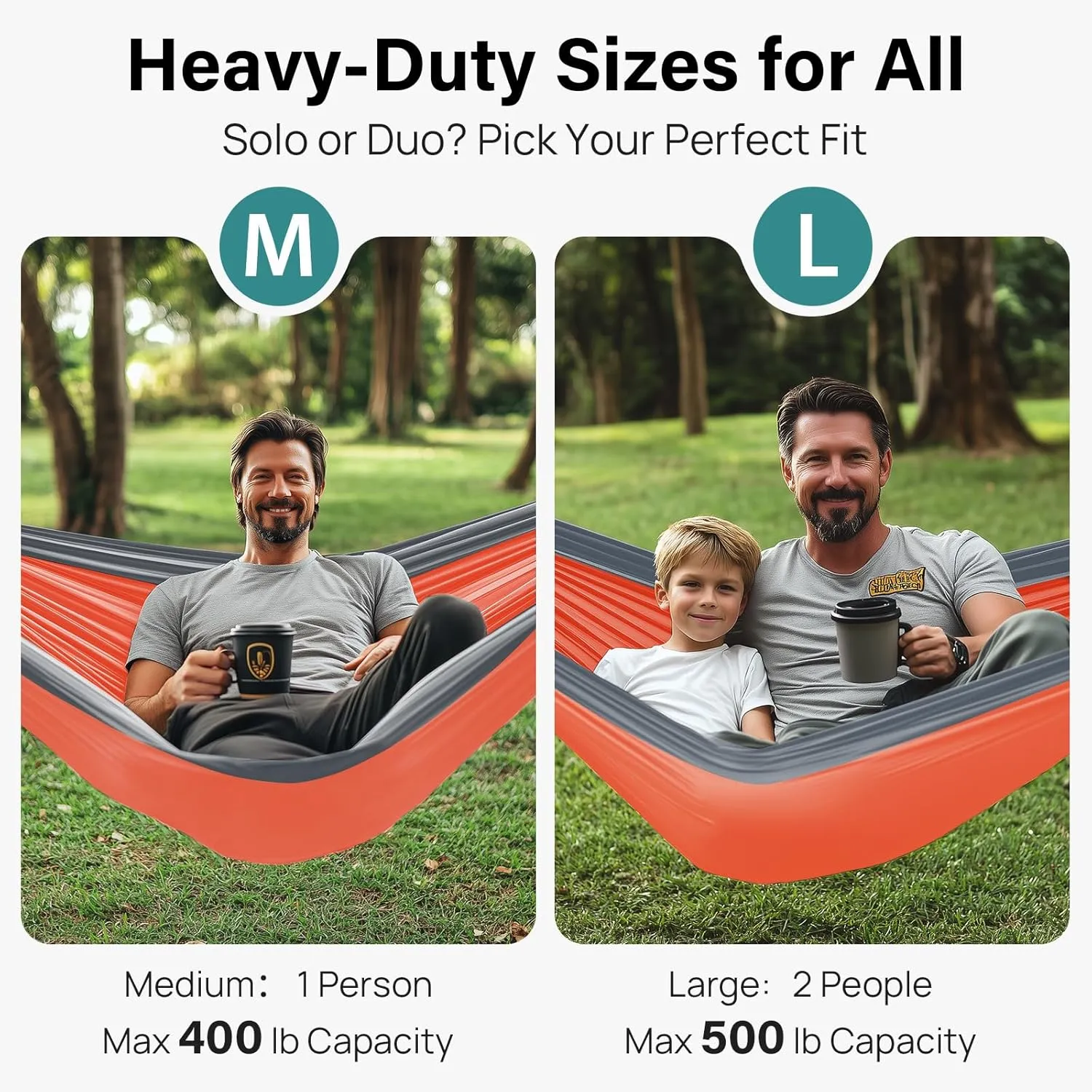 Kootek Camping Hammock 500 lbs Capacity, Portable Hammocks with Tree Straps & Attached Carry Bag, Camping Essentials Gear, Perfect for Outside Indoor Hiking Beach Backpack Travel