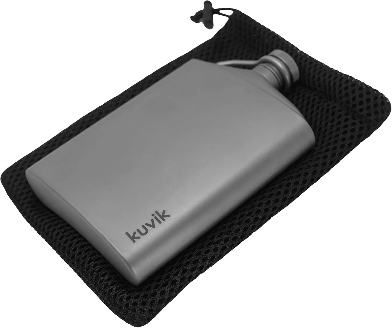 Kuvik Titanium Flask 7.4 oz (220ml) - Ultralight and Compact Flask for Backpacking, Camping, and Hiking