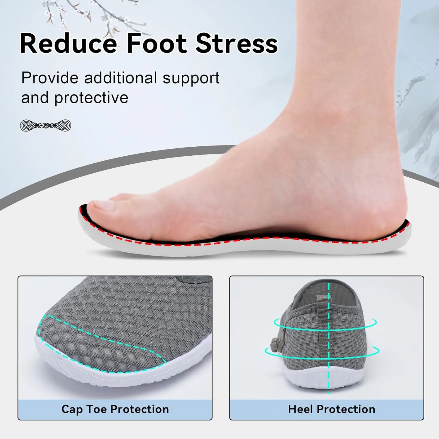 L-RUN Womens Mens Water Shoes Barefoot Aqua Socks Quick-Dry Non Slip Shoes for Beach Swim Pool River Boating Surf Yoga