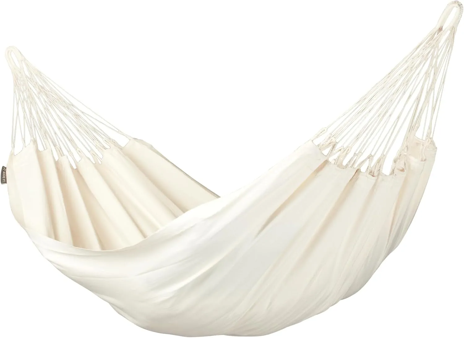 LA SIESTA Modesta Organic Cotton Hammock - Indoor/Outdoor, Bedroom to Backyard, Extra Large Fabric Hammock Bed for 2, Max 440 Lbs, King, Latte