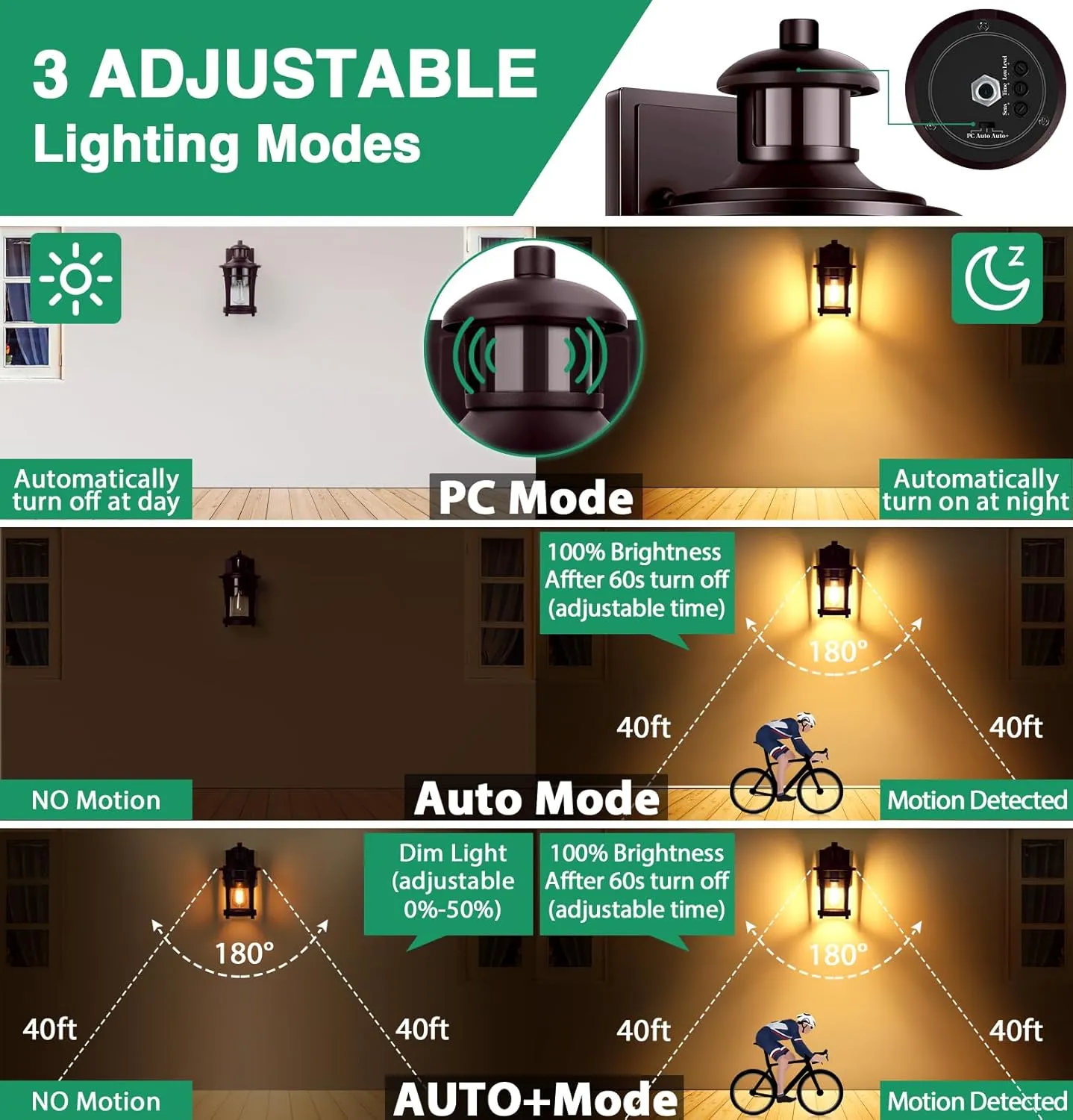 Lamomo Porch Lights Outdoor Bronze, Dusk to Dawn Wall Light Fixtures, Exterior Front Sconces Wall Mount Lighting, Waterproof Anti-Rust Outside Lights for House, Garage, Entryway