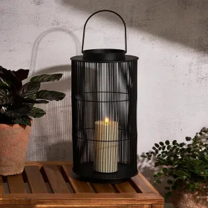 LampLust Outdoor Lantern Decorative Outdoor Patio Decor, 16 Inch Candle Lantern, Black Metal, Outdoor Lanterns for Patio Waterproof, Battery Included, Modern Farmhouse Front Porch Decor