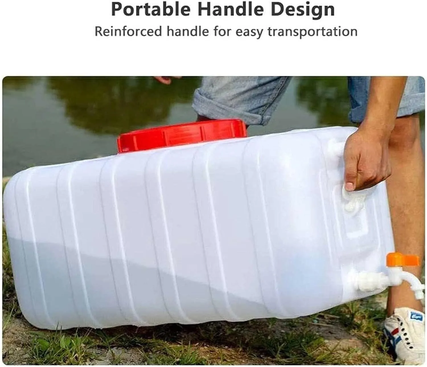 Large Plastic Water Storage Tanks 50L/80L/110L/200L Emergency Water Storage Camping & Hiking Water Storage Water Container Multifunctional Water Tank