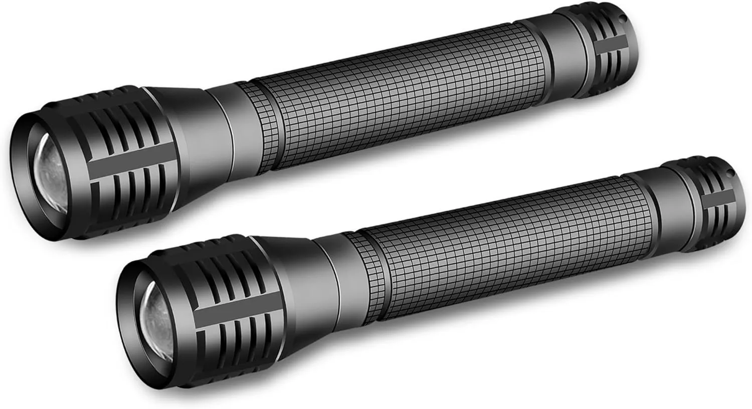 LED Flashlight, 3 Modes, Adjustable Focus, 2000 Lumens, AA Battery Powered, for Camping, Emergency, Hiking