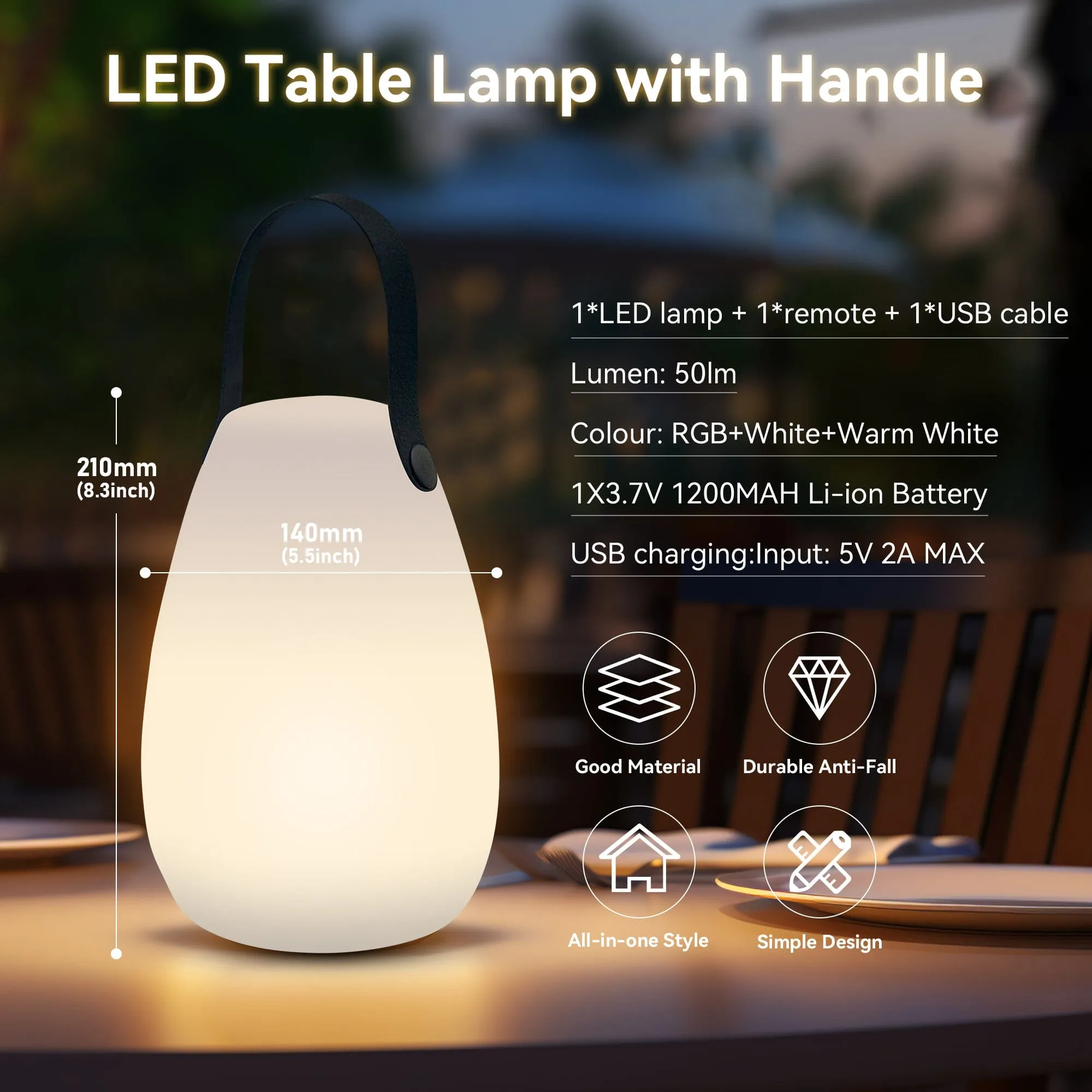 LED Table Lamp with Handle