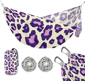 Leopard Purple 330lb Capacity Outdoor Hammocks with Portabl Carry Bag Portable Hammock for Outside Camping Essentials Bases para hamacas para adultos