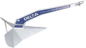 Lewmar Galvanized Steel Delta Anchor 55 lbs. for Boats 45'- 64', Lead ballasted tip for Quick Setting, Integrated Eye for Trip line, Measures 37-1/4" L x 19-1/4" W x 28" H- 2020202227