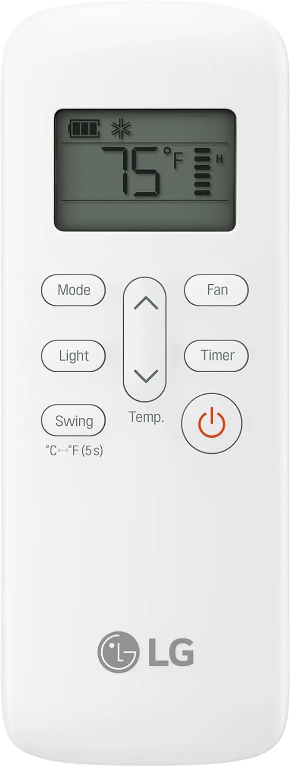 LG 7,000 BTU Portable Air Conditioner, 115V, Cools 300 Sq.Ft. (12' x 25' Room Size), Portable Air Conditioner for Home with Quiet Operation, LCD Remote Control, and Window Installation Kit, White