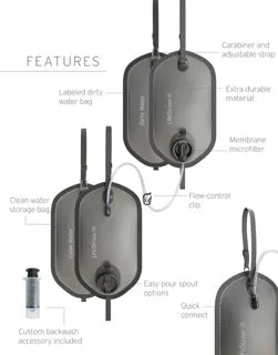 LifeStraw Peak Series 8L Gravity System   8L Bag - Dark Grey