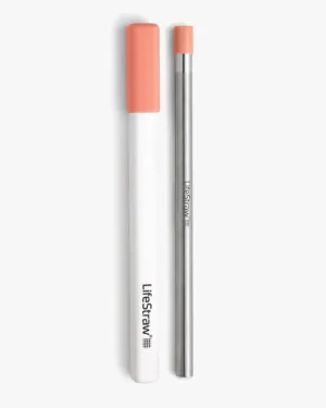 LifeStraw SIP Reusable Steel Filter Straw with carry case APRICOT