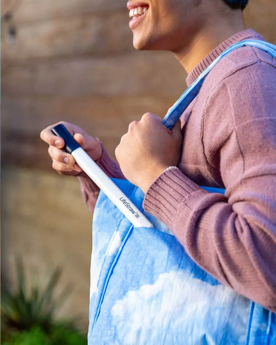 LifeStraw SIP Reusable Steel Filter Straw with carry case STORMY BLUE