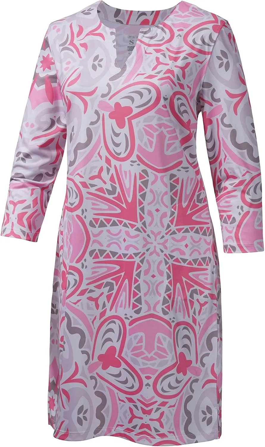 Lightbare Women’s 3/4 Sleeve Dress with Pockets UPF 50  Casual Sun Dress Breathable Quick Dry for Beach Hiking Outdoors Party