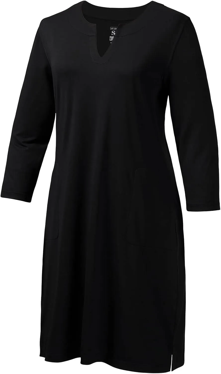 Lightbare Women’s 3/4 Sleeve Dress with Pockets UPF 50  Casual Sun Dress Breathable Quick Dry for Beach Hiking Outdoors Party