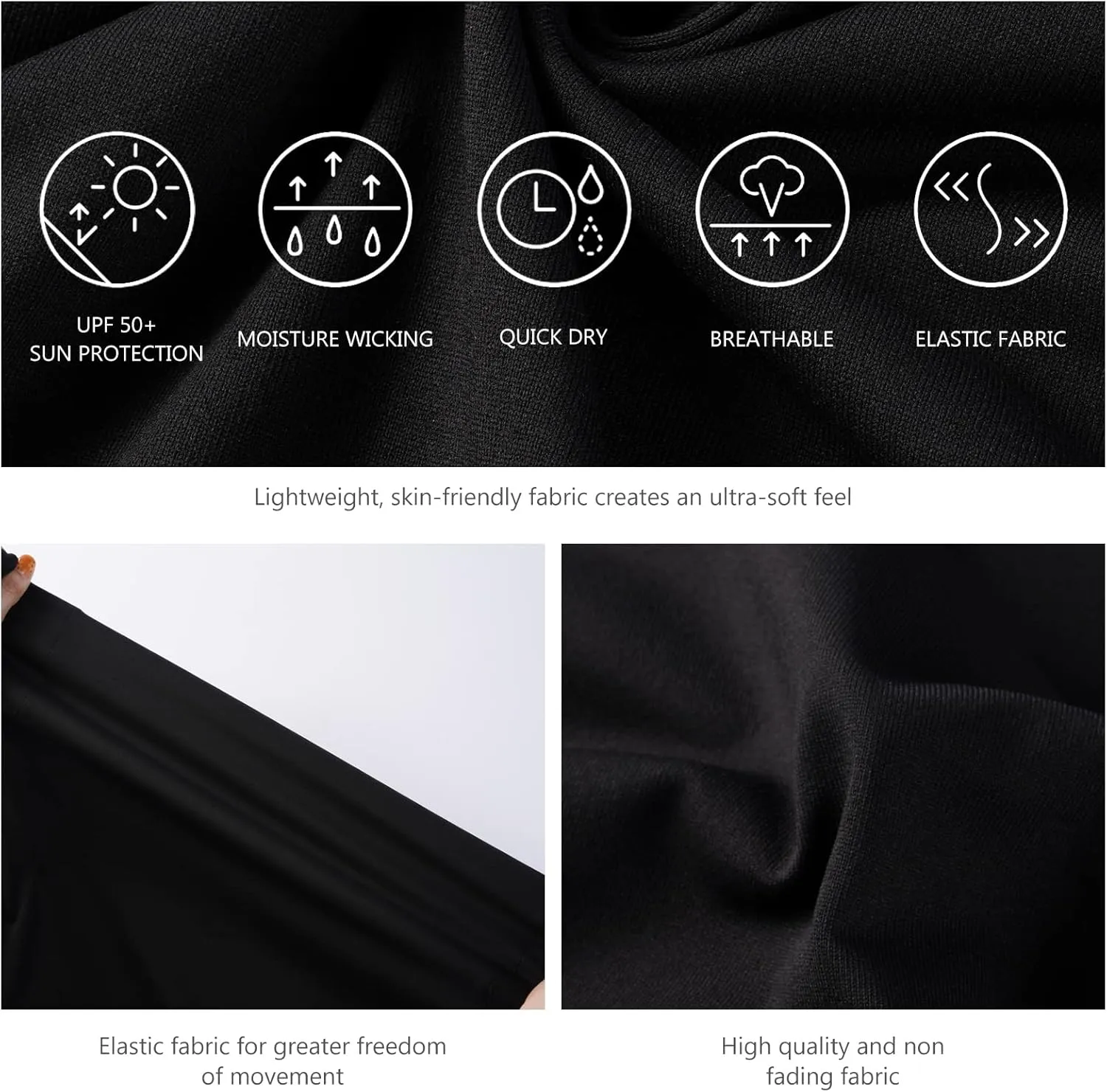 Lightbare Women’s 3/4 Sleeve Dress with Pockets UPF 50  Casual Sun Dress Breathable Quick Dry for Beach Hiking Outdoors Party
