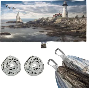 Lighthouse Camping Hammock, Single Portable Hammocks with Tree Straps & Attached Carry Bag, 330Lbs Capacity Perfect for Outside Indoor Hiking Beach Backpack Travel