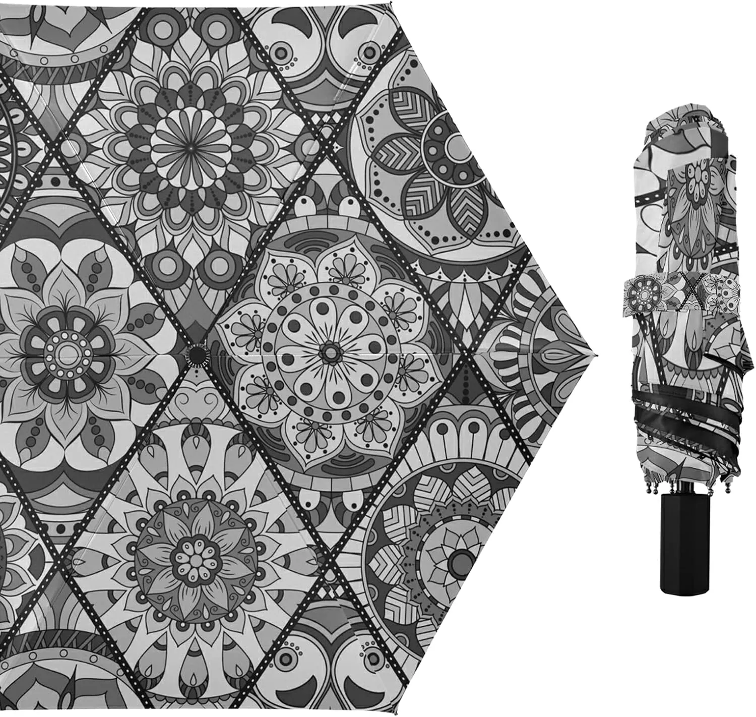 Lightweight Folding Umbrella, Portable Sun Travel Parasol, Compact Anti-UV Strong Rain Umbrella