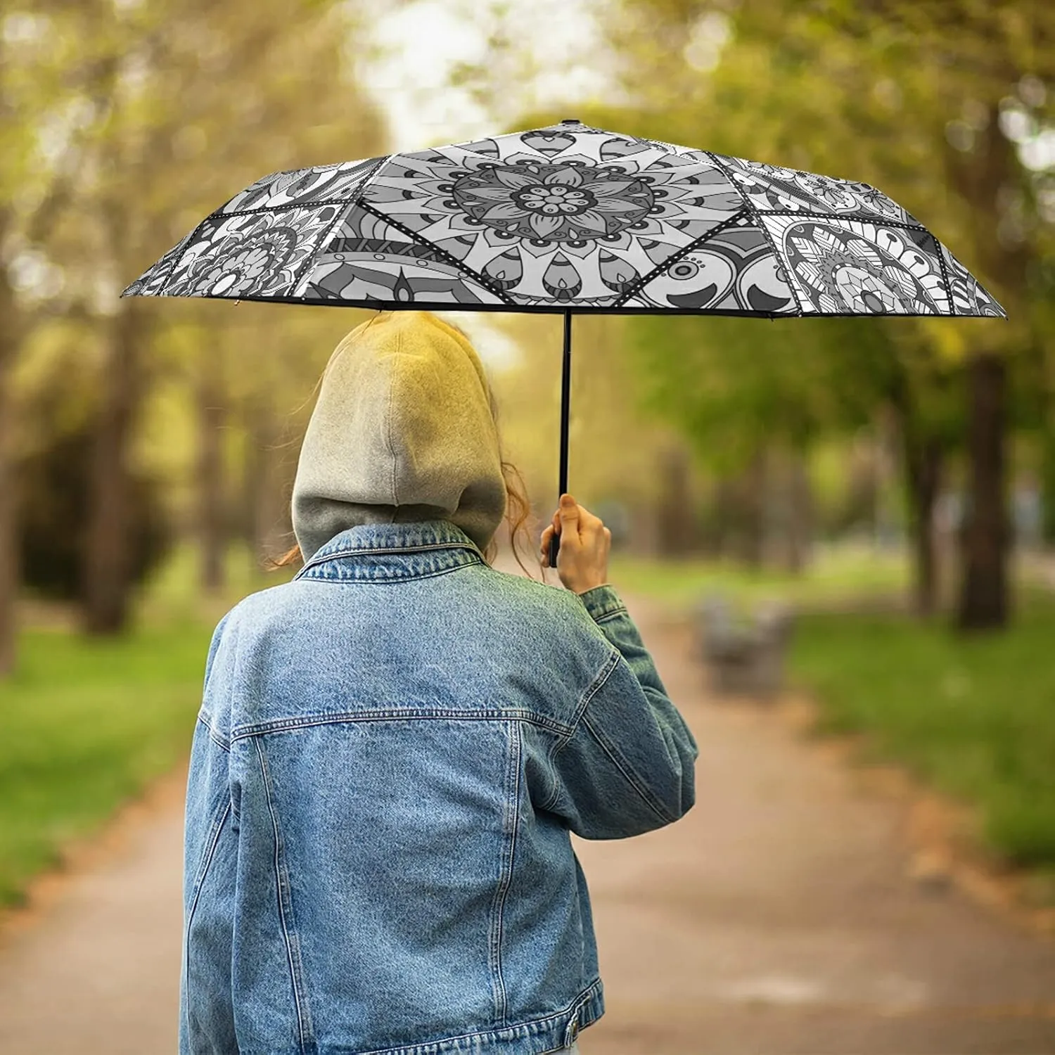 Lightweight Folding Umbrella, Portable Sun Travel Parasol, Compact Anti-UV Strong Rain Umbrella