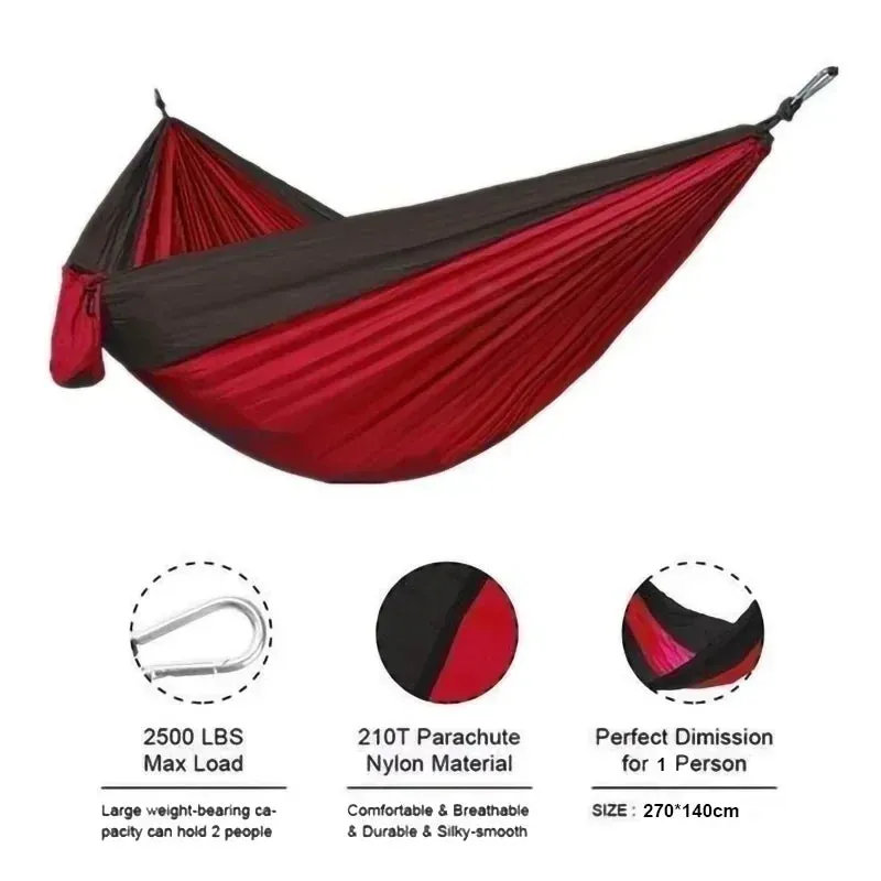 Lightweight Nylon Camping Hammock Portable Hanging Bed