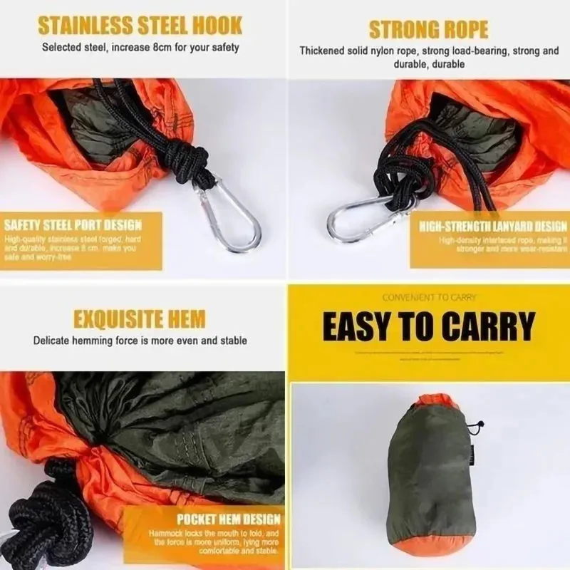 Lightweight Nylon Camping Hammock Portable Hanging Bed