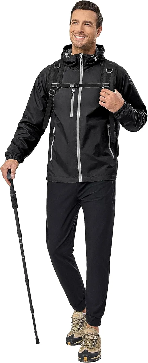 Little Donkey Andy Men’s Lightweight Windbreaker Jacket Breathable Windproof Hooded Wind Coat Hiking Running Golf Travel