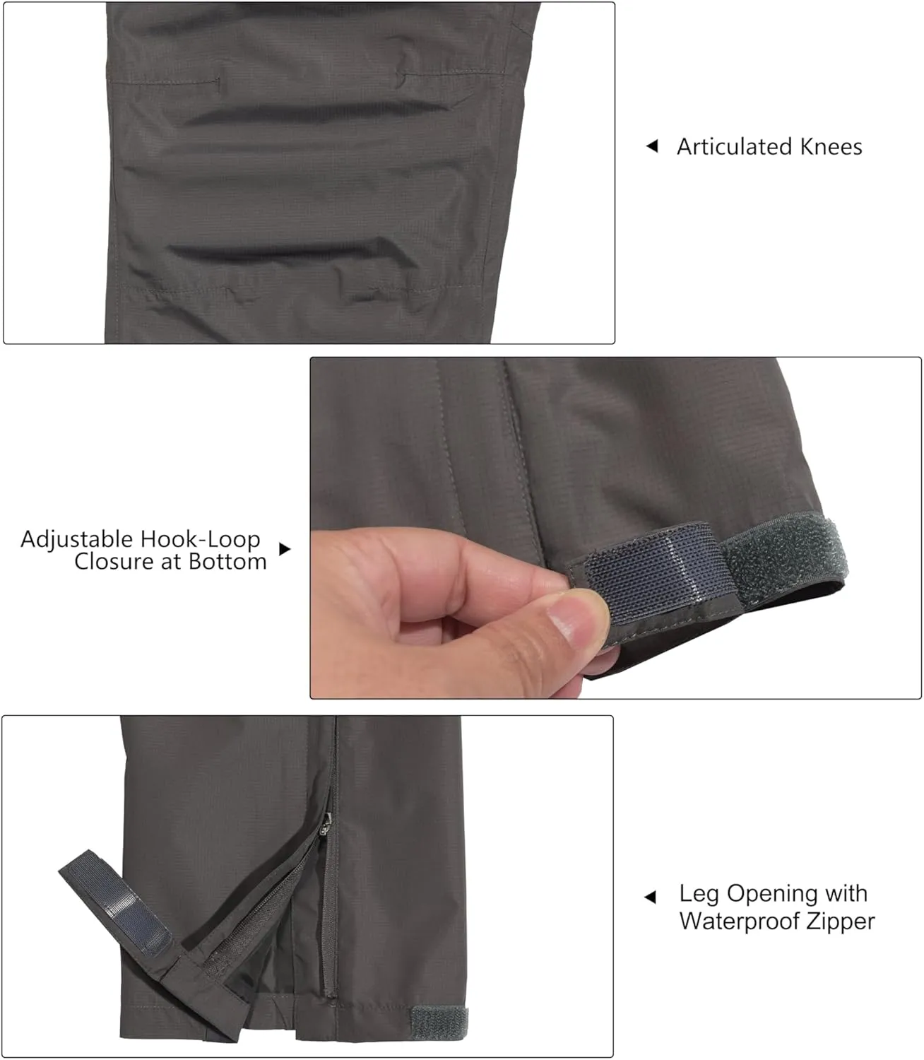 Little Donkey Andy Men's Waterproof Lightweight Rain Pants Breathable Windproof Hiking Golf Fishing Pants