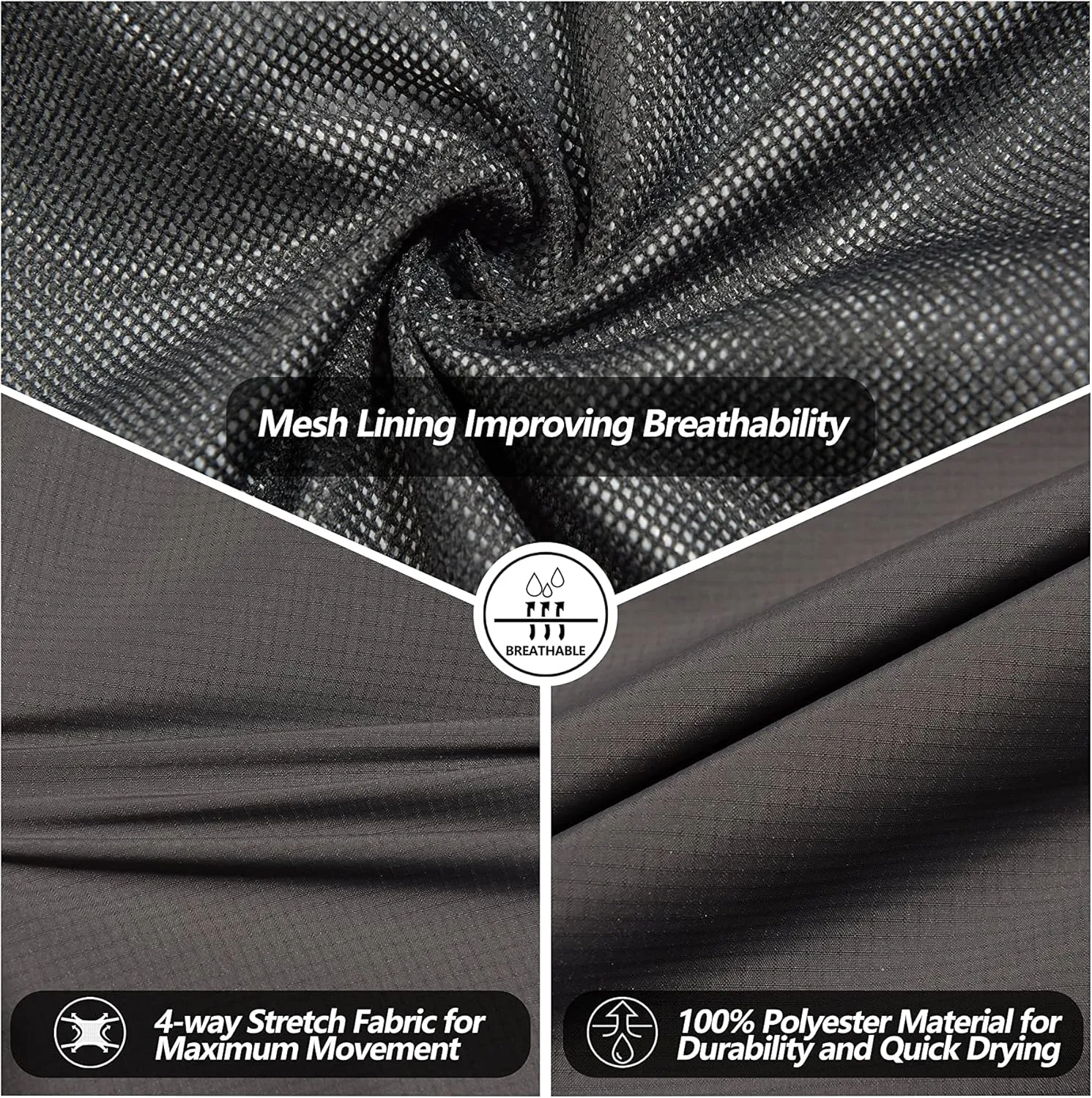 Little Donkey Andy Men's Waterproof Lightweight Rain Pants Breathable Windproof Hiking Golf Fishing Pants