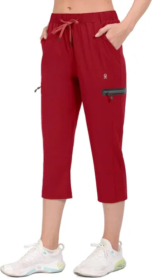 Little Donkey Andy Women's Ultra-Stretch Quick Dry Lightweight Ankle Pants Drawstring Active Travel Hiking