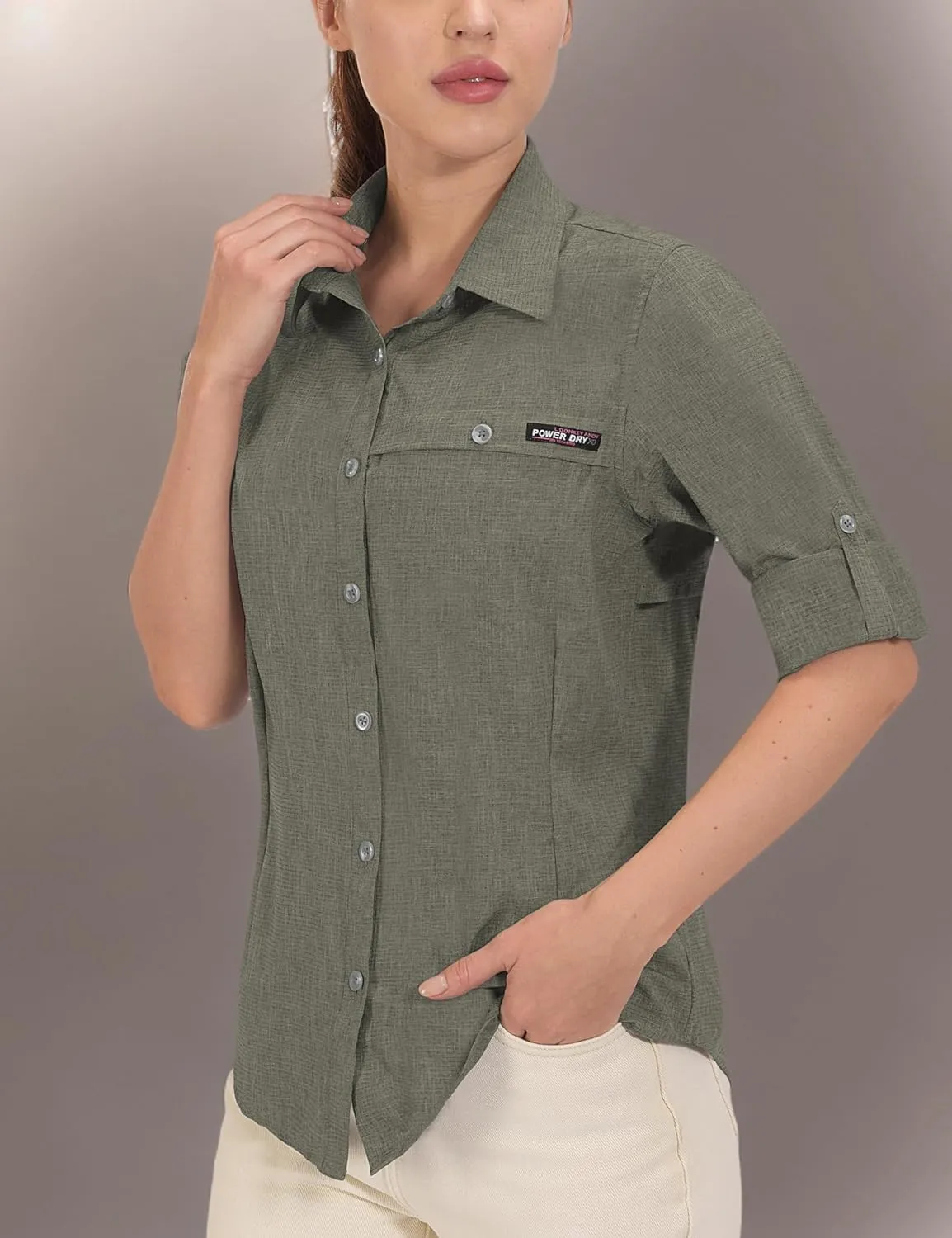 Little Donkey Andy Women's UV Protection Shirt UPF 50  Breathable Long Sleeve Fishing Shirt, Air-Holes Tech