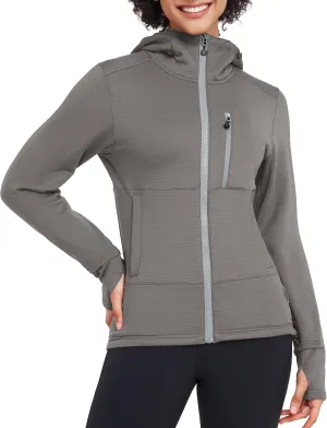Little Donkey Andy Women's Winter Lightweight Warm Fleece Running Jacket Breathable Thumbholes Thermal Hiking Jacket