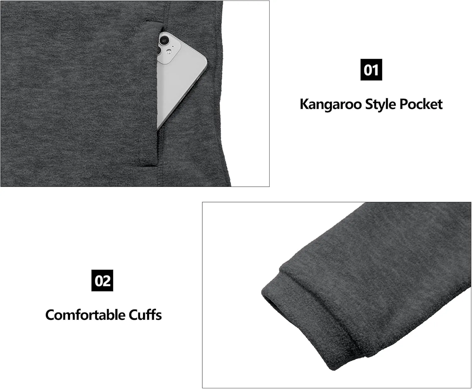 Little Donkey Andy Womens Winter Warm Polar Fleece Pullover Hoodie Lightweight Thermal Sweatshirts Running Hiking