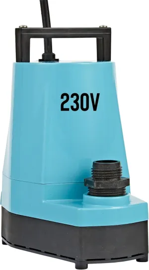 Little Giant 5-MSP 230-Volt, 1/6 HP, 1500 GPH Manual Aluminum Utility Pump, 12-Ft. Cord (plug-less), Blue, 505714