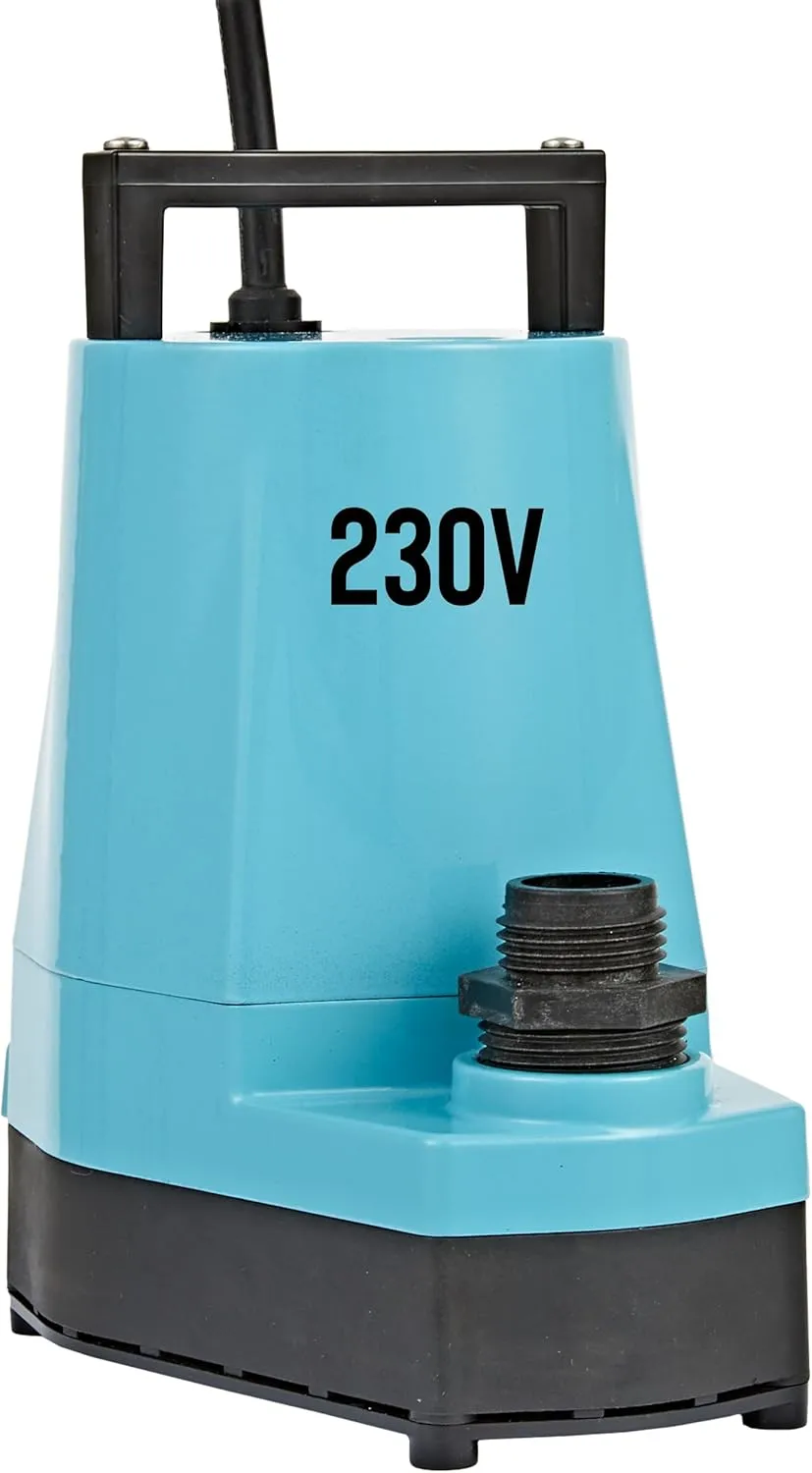 Little Giant 5-MSP 230-Volt, 1/6 HP, 1500 GPH Manual Aluminum Utility Pump, 12-Ft. Cord (plug-less), Blue, 505714