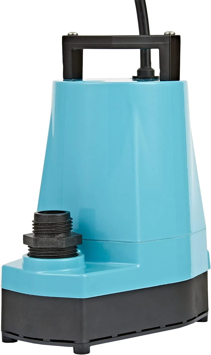 Little Giant 5-MSP 230-Volt, 1/6 HP, 1500 GPH Manual Aluminum Utility Pump, 12-Ft. Cord (plug-less), Blue, 505714
