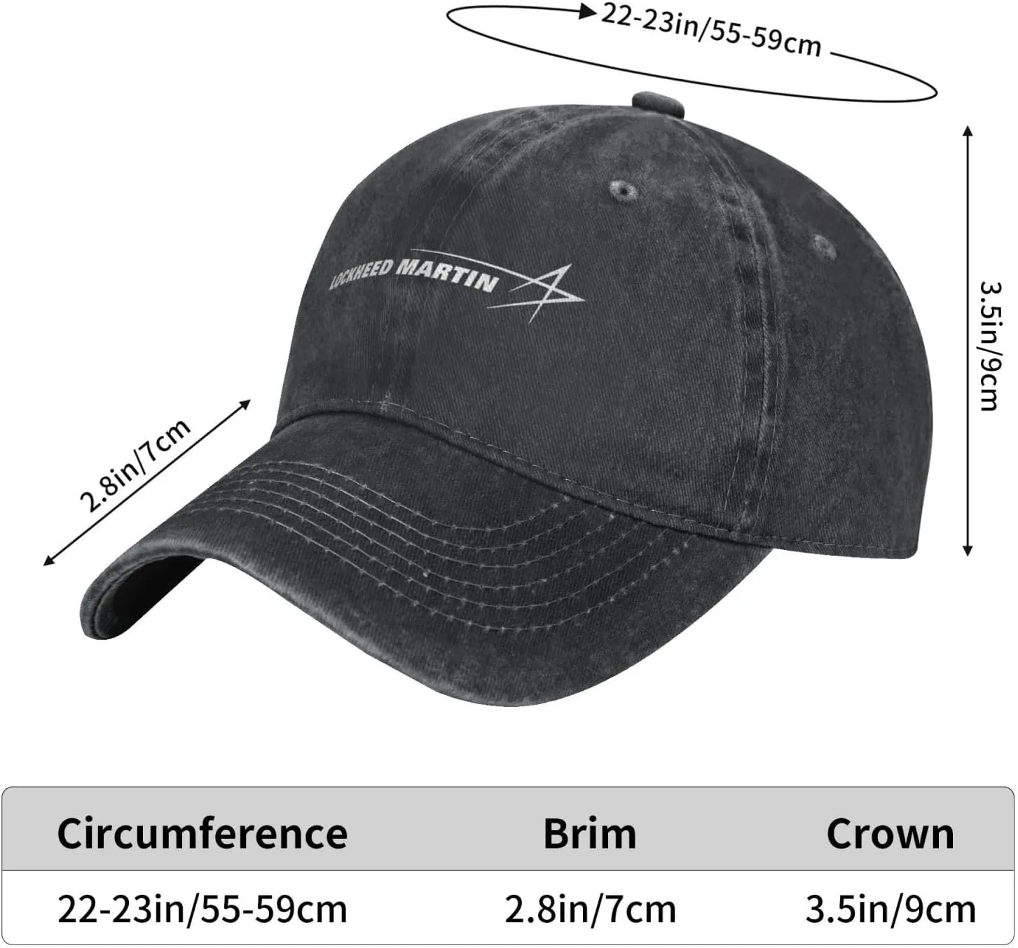 Lockheed Martin Hat Adjustable Baseball Cap Cotton Cowboy Hat, Fashionable for Man Woman