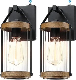 LONEDRUID 2 Pack Dusk to Dawn Outdoor Wall Light Fixtures Photocell Sensor Exterior Lantern Sconce Lighting Waterproof Outside Wall Mount Lamp for House Patio Garage Entryway Doorway
